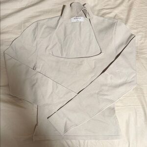 Babaton- Cut Front Cream Long Sleeve Top